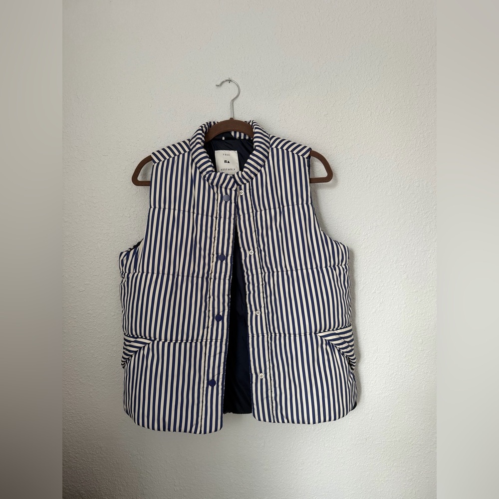 Free Assembly Striped Puffer Vest